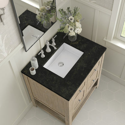 James Martin - Breckenridge 30" Single Vanity, Whitewashed Oak, w/ 3 CM Phantome Eclos Top - 330-V30-WWO-3PHT view 7