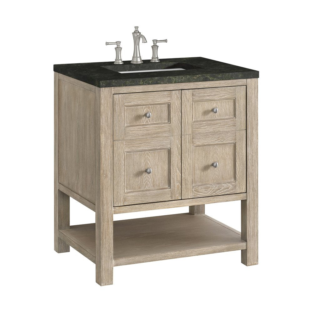 James Martin - Breckenridge 30" Single Vanity, Whitewashed Oak, w/ 3 CM Phantome Eclos Top - 330-V30-WWO-3PHT view 9