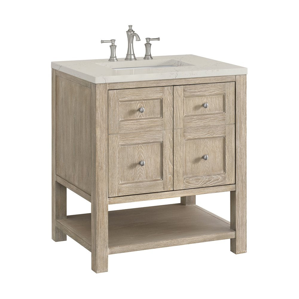 James Martin - Breckenridge 30" Single Vanity, Whitewashed Oak, w/ 3 CM Siberian Silestone Top - 330-V30-WWO-3SFR view 9