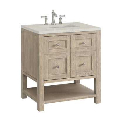 James Martin - Breckenridge 30" Single Vanity, Whitewashed Oak, w/ 3 CM Siberian Silestone Top - 330-V30-WWO-3SFR view 9
