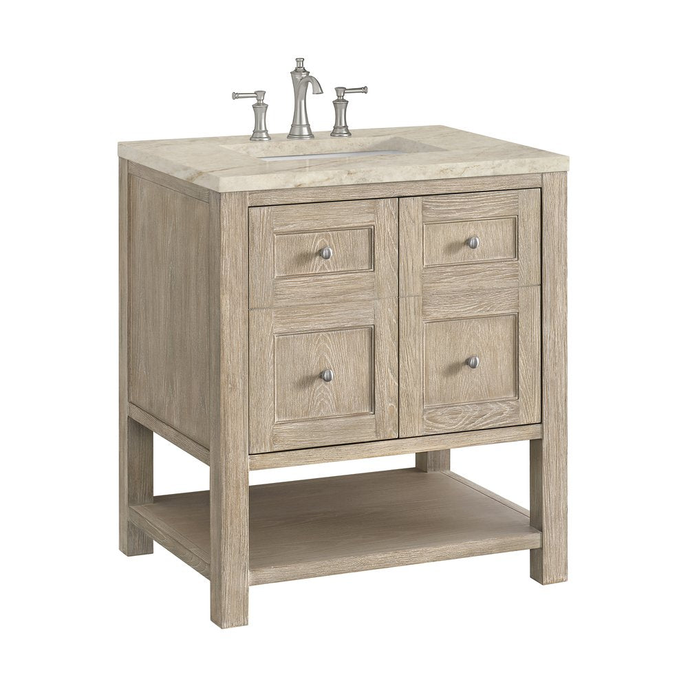 James Martin - Breckenridge 30" Single Vanity, Whitewashed Oak, w/ 3 CM Tajnar Eclos Top - 330-V30-WWO-3TJR view 9