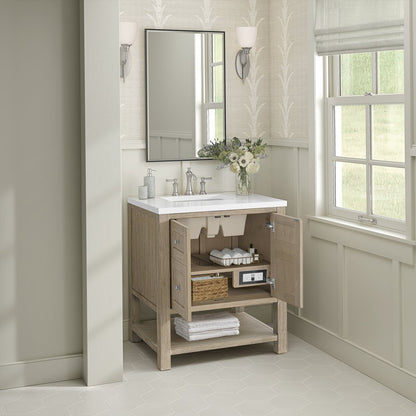 James Martin - Breckenridge 30" Single Vanity, Whitewashed Oak w/ 3 CM White Zeus Silestone Top - 330-V30-WWO-3WZ view 5