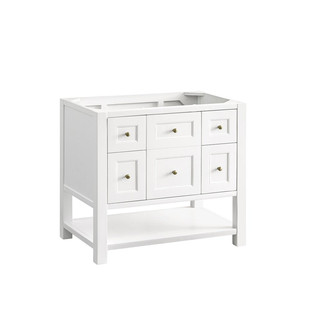 James Martin - Breckenridge 36" Single Vanity, Bright White w/ 3 CM Lime Delight Top - 330-V36-BW-3LDL view 2