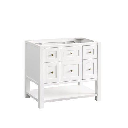 James Martin - Breckenridge 36" Single Vanity, Bright White w/ 3 CM Lime Delight Top - 330-V36-BW-3LDL view 2