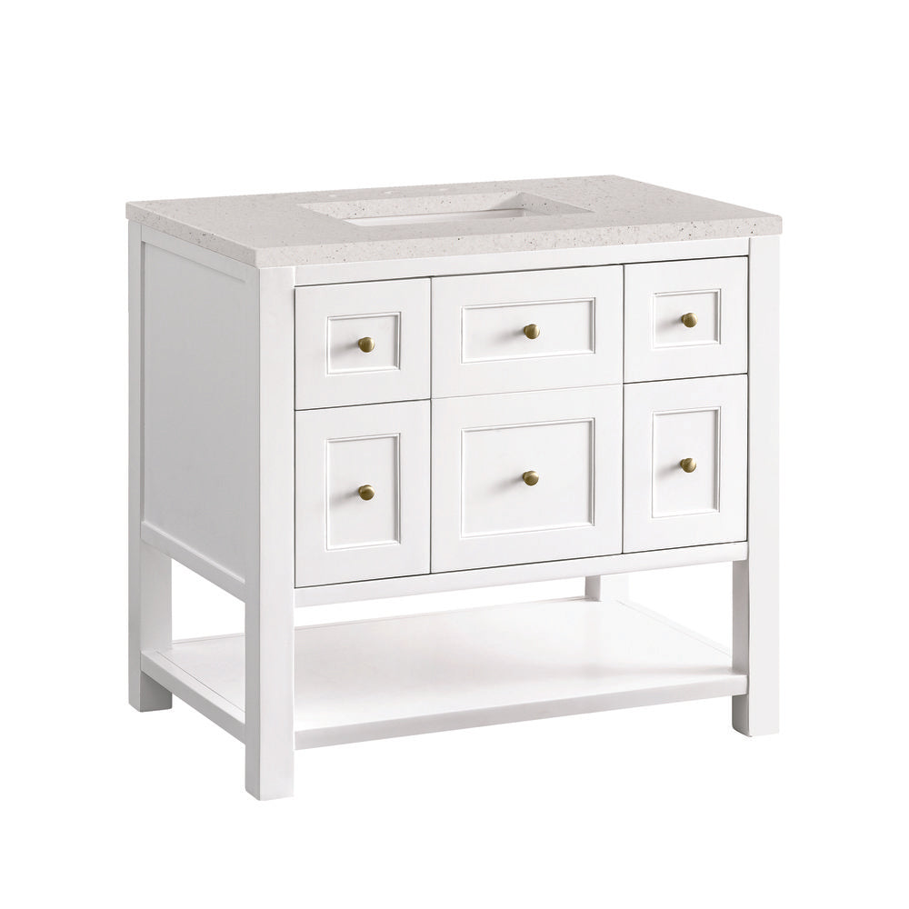 James Martin - Breckenridge 36" Single Vanity, Bright White w/ 3 CM Lime Delight Top - 330-V36-BW-3LDL view 10