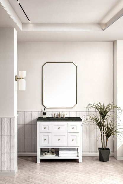 James Martin - Breckenridge 36" Single Vanity, Bright White, w/ 3 CM Phantome Eclos Top - 330-V36-BW-3PHT view 4