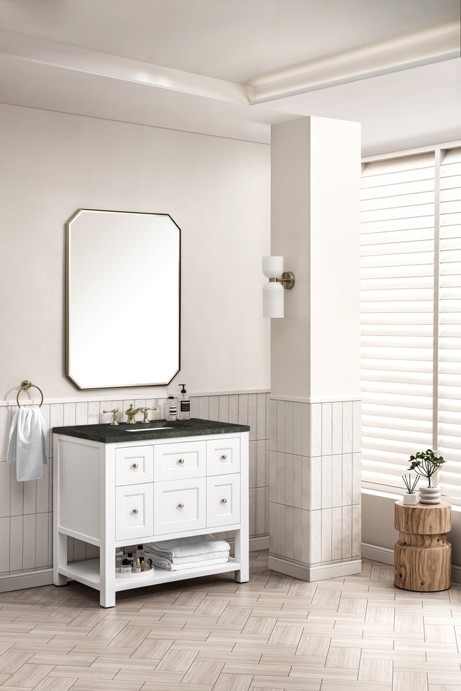 James Martin - Breckenridge 36" Single Vanity, Bright White, w/ 3 CM Phantome Eclos Top - 330-V36-BW-3PHT view 5