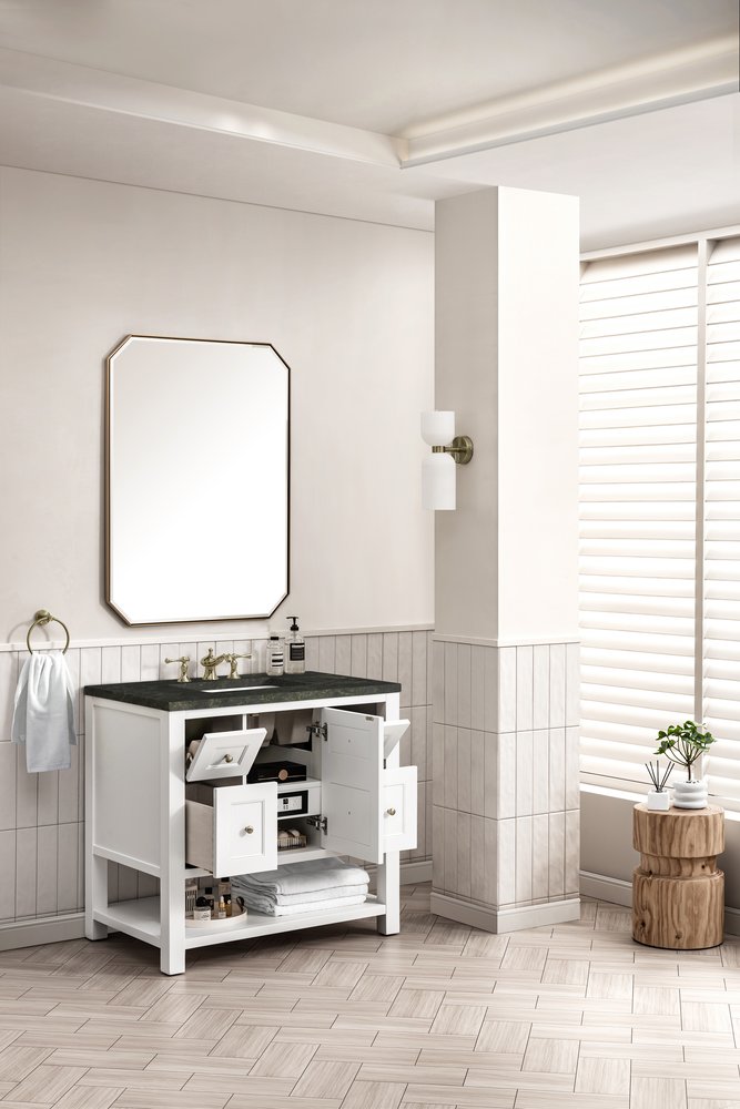 James Martin - Breckenridge 36" Single Vanity, Bright White, w/ 3 CM Phantome Eclos Top - 330-V36-BW-3PHT view 6