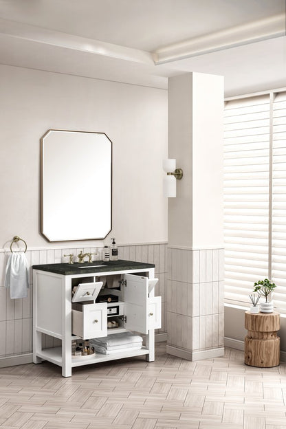 James Martin - Breckenridge 36" Single Vanity, Bright White, w/ 3 CM Phantome Eclos Top - 330-V36-BW-3PHT view 6