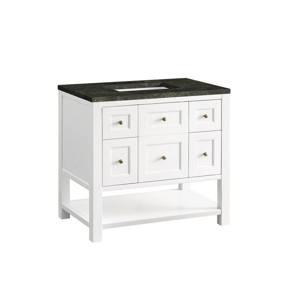 James Martin - Breckenridge 36" Single Vanity, Bright White, w/ 3 CM Phantome Eclos Top - 330-V36-BW-3PHT view 11