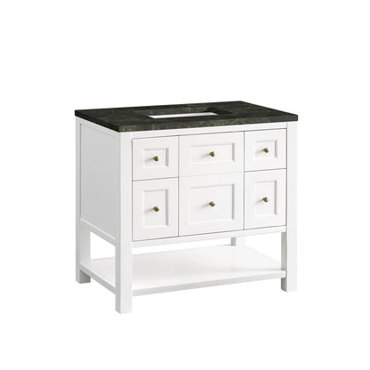 James Martin - Breckenridge 36" Single Vanity, Bright White, w/ 3 CM Phantome Eclos Top - 330-V36-BW-3PHT view 11