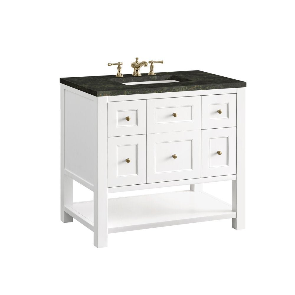 James Martin - Breckenridge 36" Single Vanity, Bright White, w/ 3 CM Phantome Eclos Top - 330-V36-BW-3PHT view 12