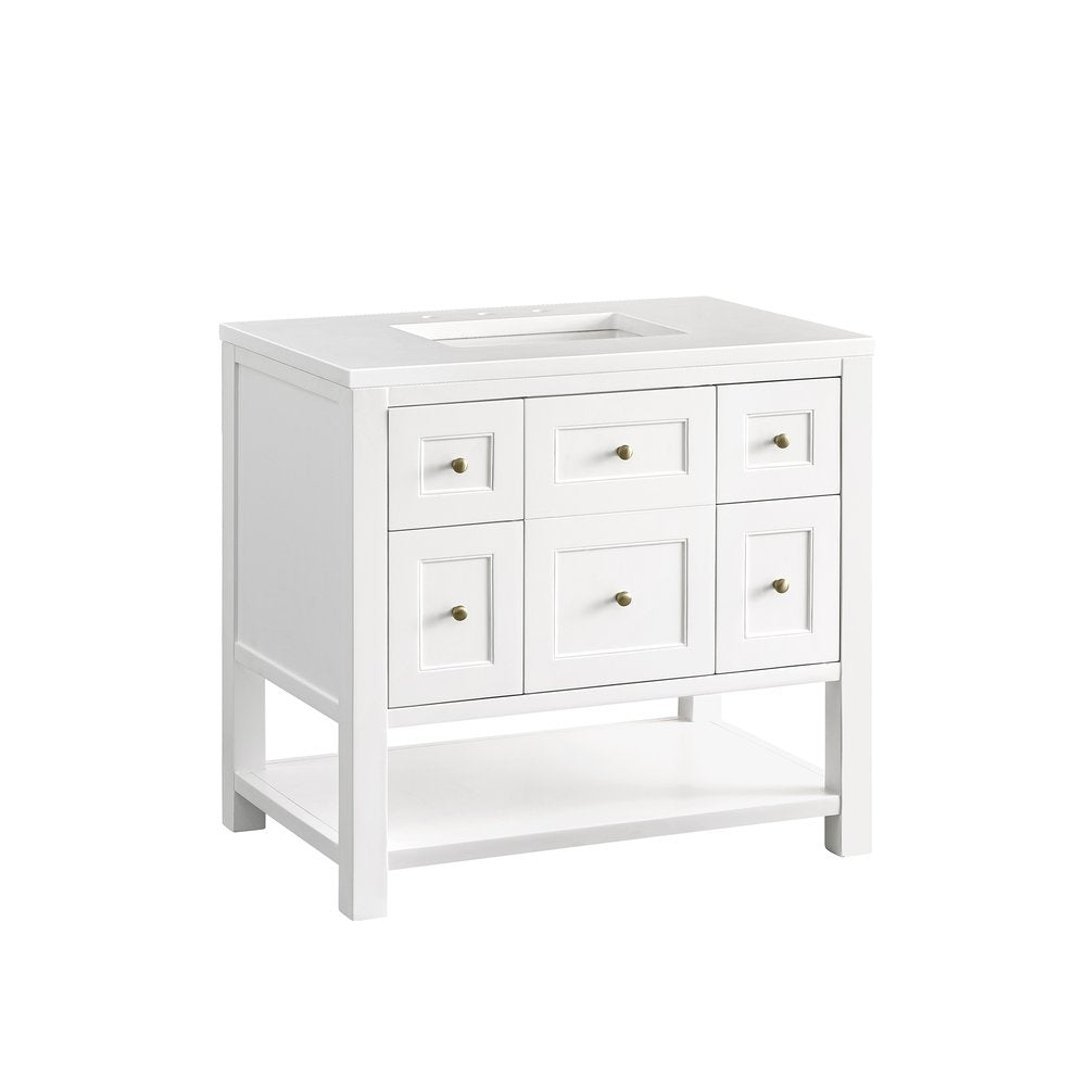 James Martin - Breckenridge 36" Single Vanity, Bright White w/ 3 CM White Zeus Top - 330-V36-BW-3WZ view 13