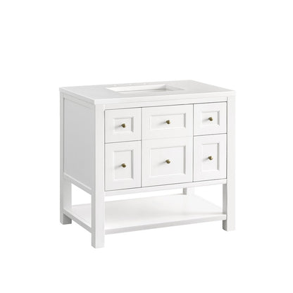 James Martin - Breckenridge 36" Single Vanity, Bright White w/ 3 CM White Zeus Top - 330-V36-BW-3WZ view 13