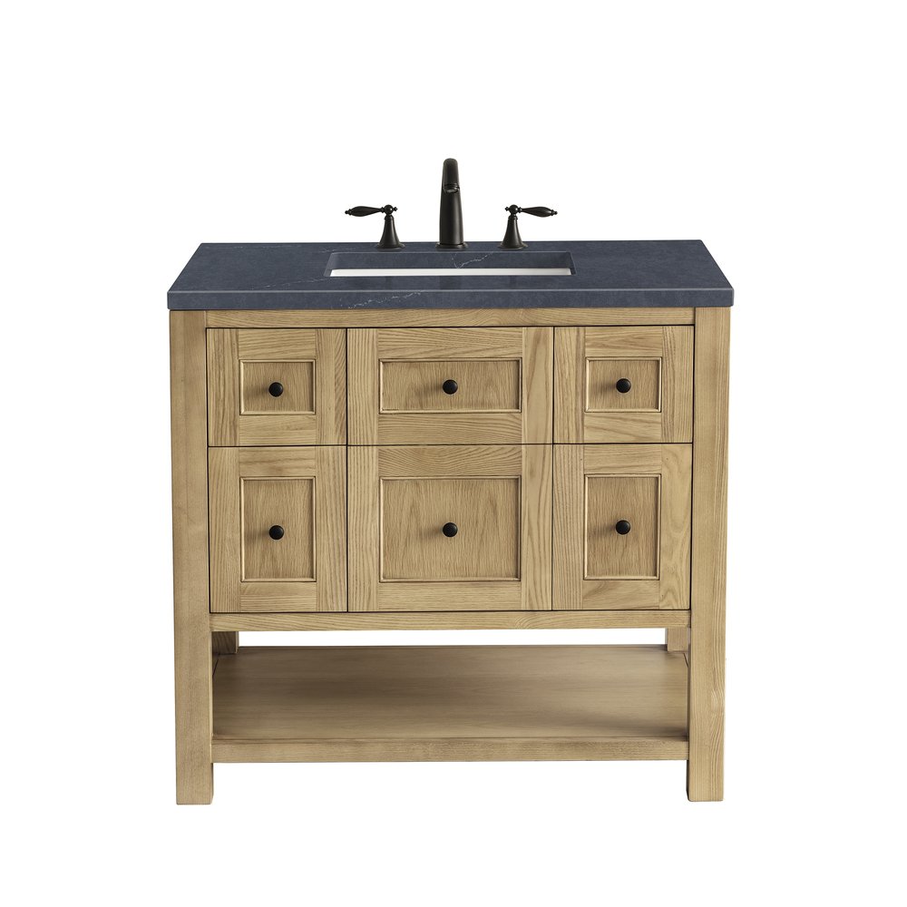 James Martin - Breckenridge 36" Single Vanity, Light Natural Oak w/ 3 CM Charcoal Soapstone Top - 330-V36-LNO-3CSP view 1