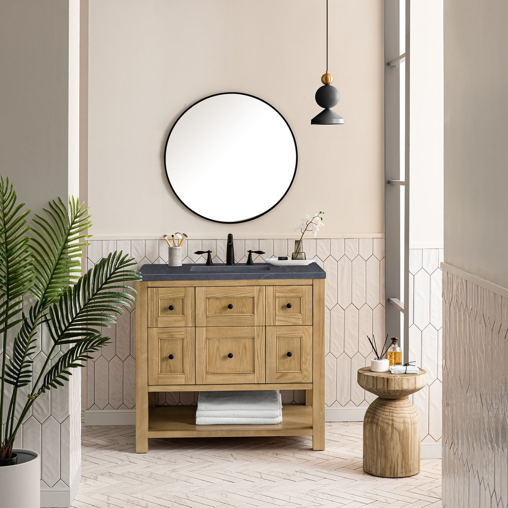 James Martin - Breckenridge 36" Single Vanity, Light Natural Oak w/ 3 CM Charcoal Soapstone Top - 330-V36-LNO-3CSP view 3