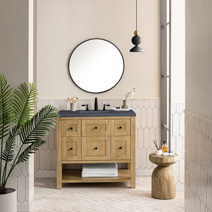 James Martin - Breckenridge 36" Single Vanity, Light Natural Oak w/ 3 CM Charcoal Soapstone Top - 330-V36-LNO-3CSP view 3