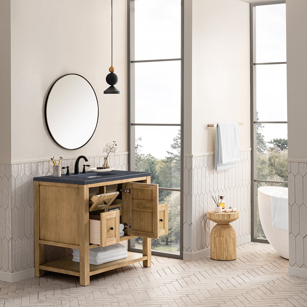 James Martin - Breckenridge 36" Single Vanity, Light Natural Oak w/ 3 CM Charcoal Soapstone Top - 330-V36-LNO-3CSP view 5