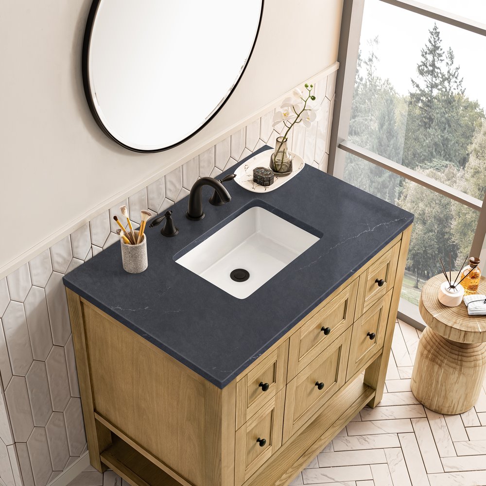 James Martin - Breckenridge 36" Single Vanity, Light Natural Oak w/ 3 CM Charcoal Soapstone Top - 330-V36-LNO-3CSP view 7