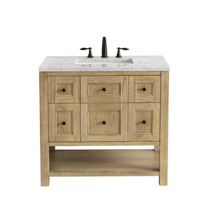 James Martin - Breckenridge 36" Single Vanity, Light Natural Oak w/ 3 CM Eternal Jasmine Pearl Top - 330-V36-LNO-3EJP view 1