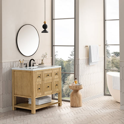James Martin - Breckenridge 36" Single Vanity, Light Natural Oak w/ 3 CM Ethereal Noctis Top - 330-V36-LNO-3ENC view 4