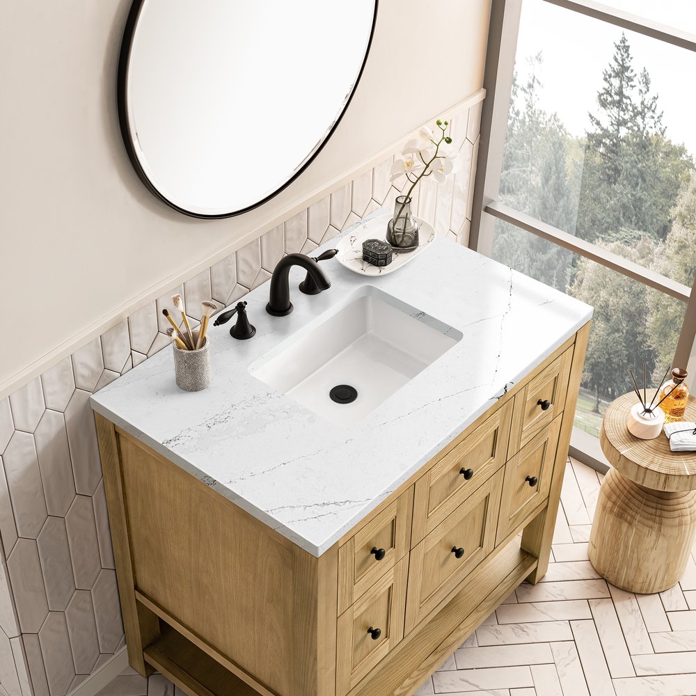 James Martin - Breckenridge 36" Single Vanity, Light Natural Oak w/ 3 CM Ethereal Noctis Top - 330-V36-LNO-3ENC view 7