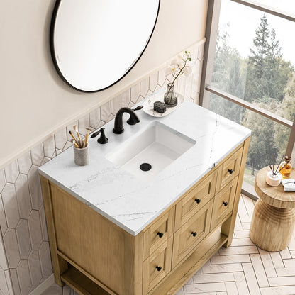James Martin - Breckenridge 36" Single Vanity, Light Natural Oak w/ 3 CM Ethereal Noctis Top - 330-V36-LNO-3ENC view 7
