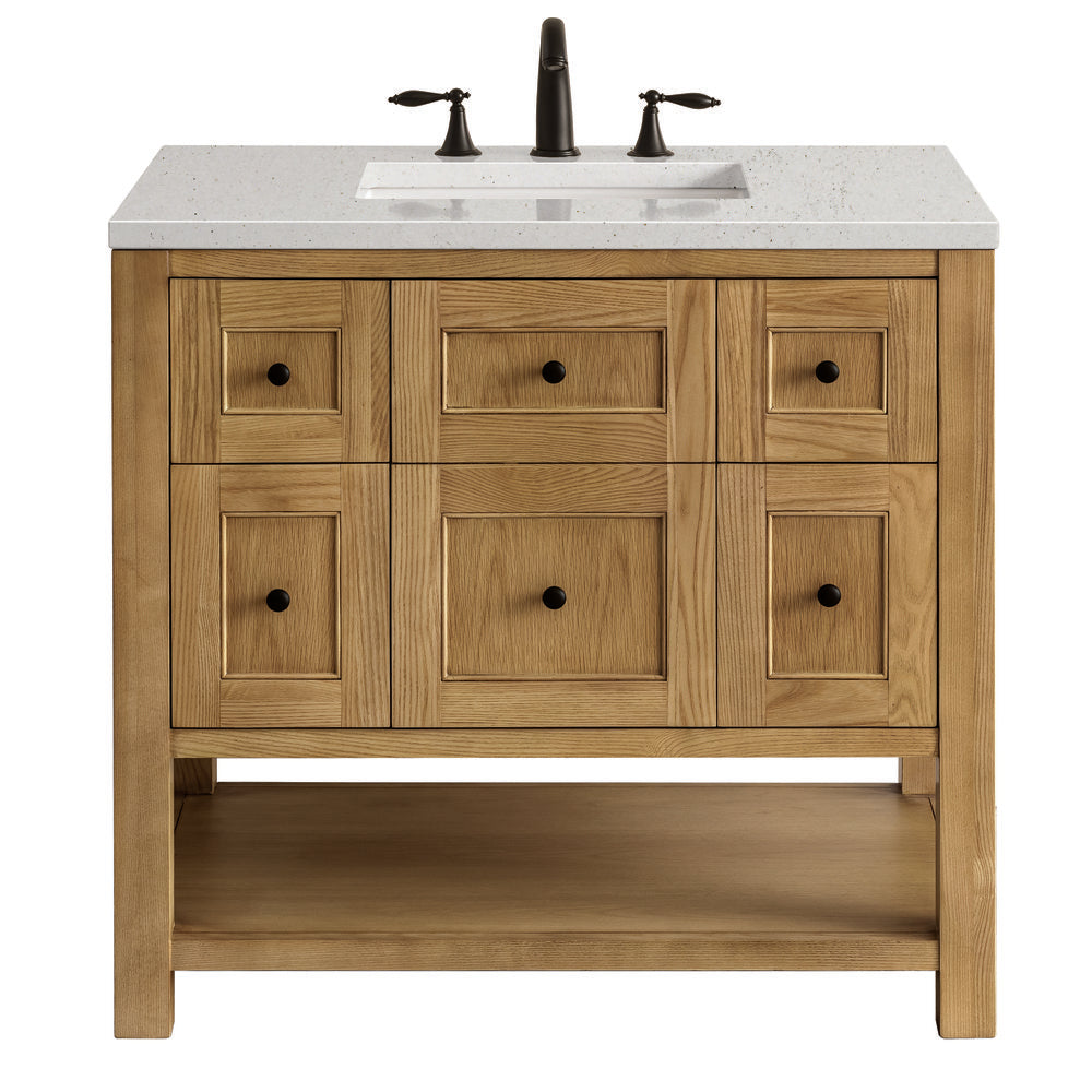James Martin - Breckenridge 36" Single Vanity, Light Natural Oak w/ 3 CM Lime Delight Top - 330-V36-LNO-3LDL view 1
