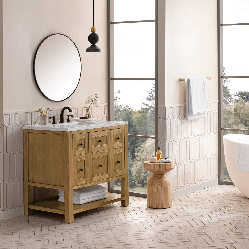 James Martin - Breckenridge 36" Single Vanity, Light Natural Oak w/ 3 CM Lime Delight Top - 330-V36-LNO-3LDL view 4