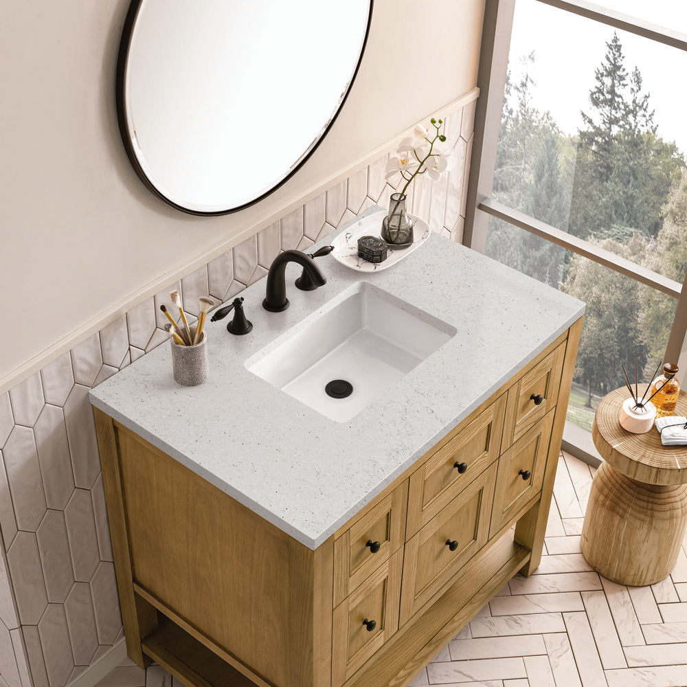 James Martin - Breckenridge 36" Single Vanity, Light Natural Oak w/ 3 CM Lime Delight Top - 330-V36-LNO-3LDL view 7