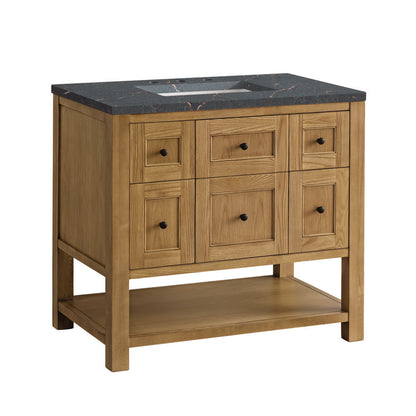 James Martin - Breckenridge 36" Single Vanity, Light Natural Oak w/ 3 CM Parisien Bleu Top - 330-V36-LNO-3PBL view 10