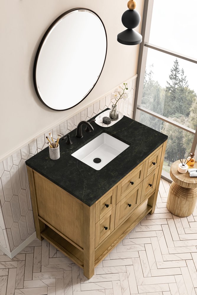 James Martin - Breckenridge 36" Single Vanity, Light Natural Oak, w/ 3 CM Phantome Eclos Top - 330-V36-LNO-3PHT view 8