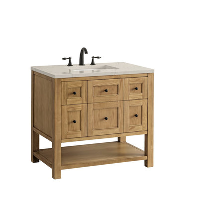 James Martin - Breckenridge 36" Single Vanity, Light Natural Oak, w/ 3 CM Siberian Silestone Top - 330-V36-LNO-3SFR view 12