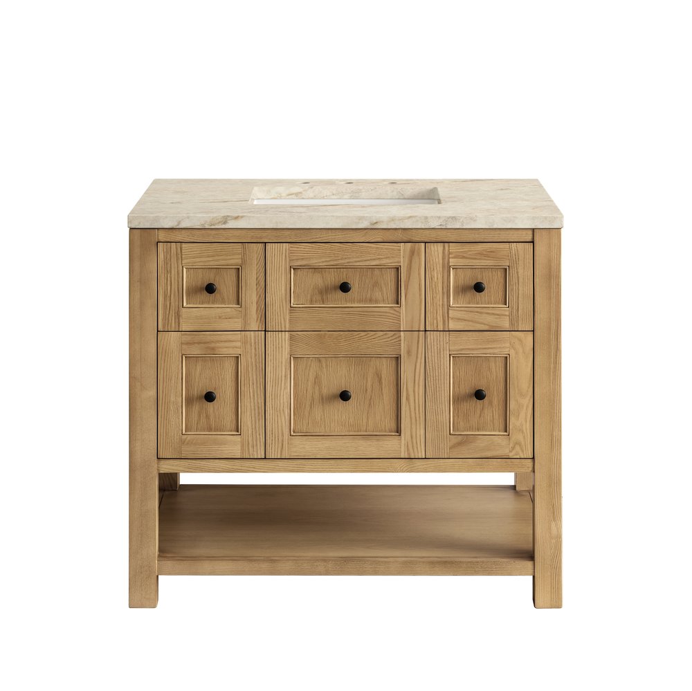 James Martin - Breckenridge 36" Single Vanity, Light Natural Oak, w/ 3 CM Tajnar Eclos Top - 330-V36-LNO-3TJR view 2