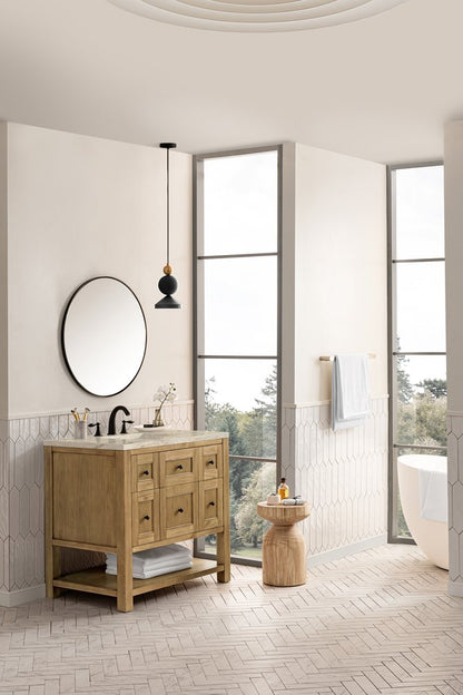 James Martin - Breckenridge 36" Single Vanity, Light Natural Oak, w/ 3 CM Tajnar Eclos Top - 330-V36-LNO-3TJR view 5