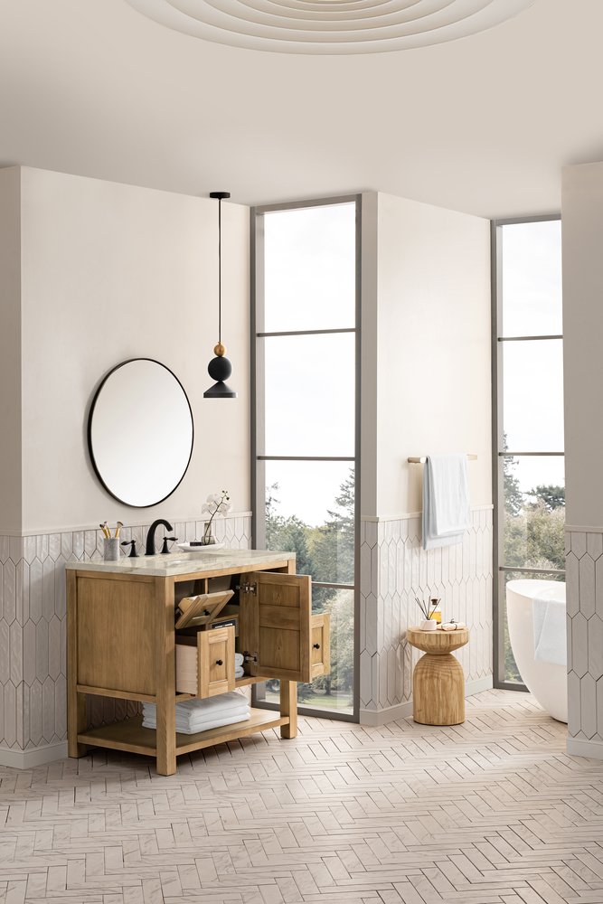 James Martin - Breckenridge 36" Single Vanity, Light Natural Oak, w/ 3 CM Tajnar Eclos Top - 330-V36-LNO-3TJR view 6