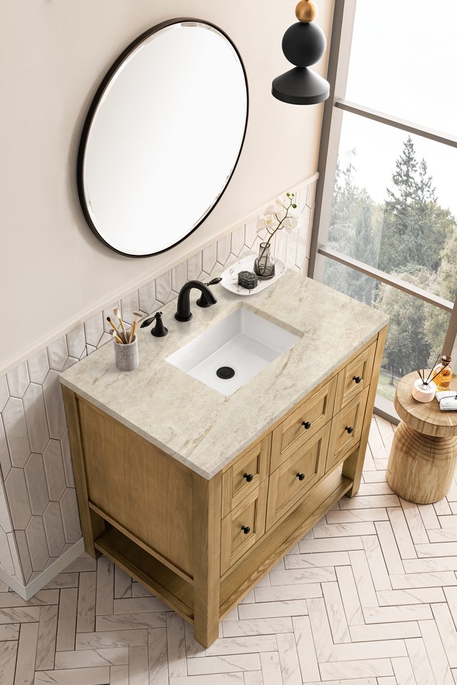 James Martin - Breckenridge 36" Single Vanity, Light Natural Oak, w/ 3 CM Tajnar Eclos Top - 330-V36-LNO-3TJR view 8