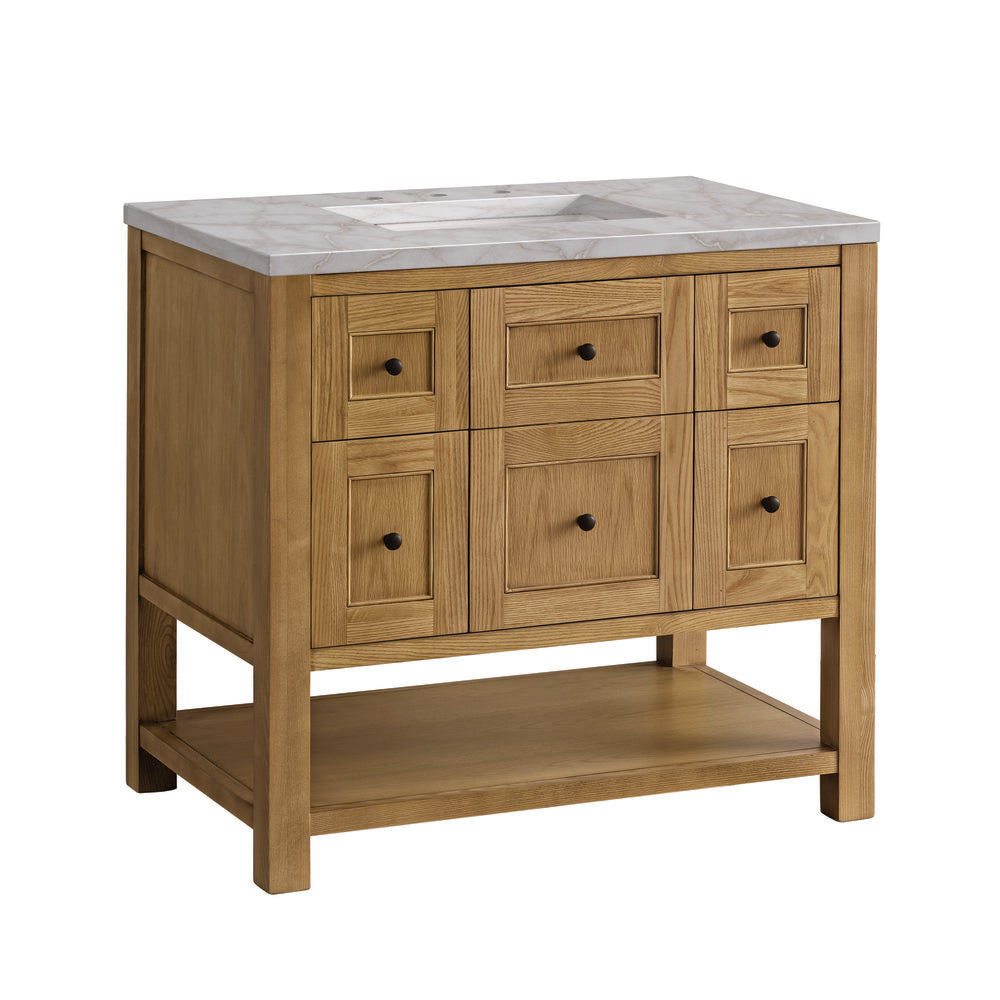 James Martin - Breckenridge 36" Single Vanity, Light Natural Oak w/ 3 CM Victorian Silver Top - 330-V36-LNO-3VSL view 10