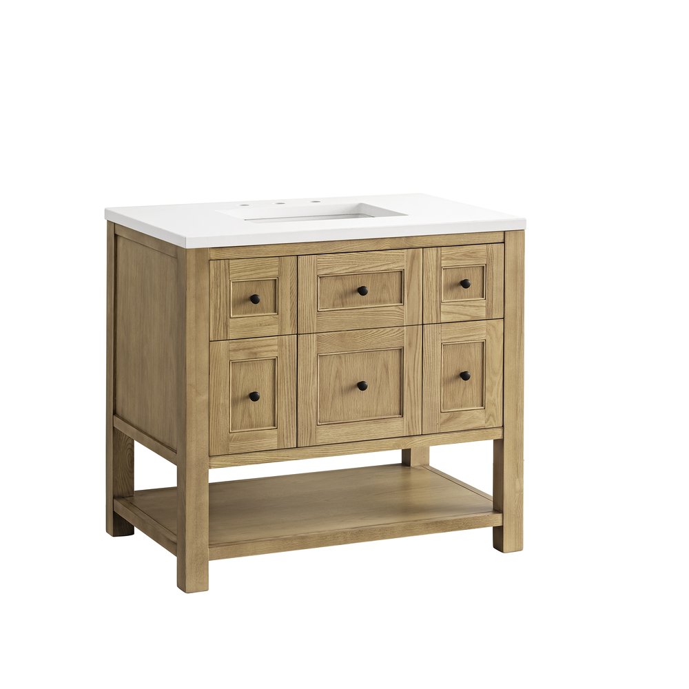James Martin - Breckenridge 36" Single Vanity, Light Natural Oak w/ 3 CM White Zeus Top - 330-V36-LNO-3WZ view 12