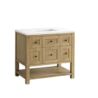 James Martin - Breckenridge 36" Single Vanity, Light Natural Oak w/ 3 CM White Zeus Top - 330-V36-LNO-3WZ view 12