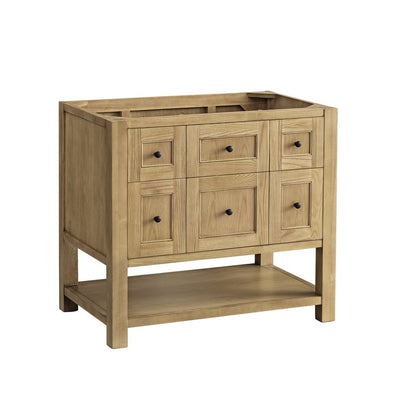 James Martin - Breckenridge 36" Single Vanity, Light Natural Oak w/ Single Hole 3 CM White Zeus Top & Backsplash - 330-V36-LNO-1WZ view 2