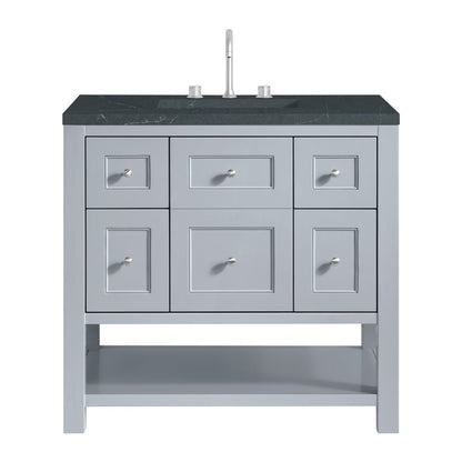 James Martin - Breckenridge 36" Single Vanity, Serenity Blue, w/ 3 CM Charcoal Soapstone Quartz Top - 330-V36-SRB-3CSP view 1