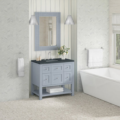 James Martin - Breckenridge 36" Single Vanity, Serenity Blue, w/ 3 CM Charcoal Soapstone Quartz Top - 330-V36-SRB-3CSP view 4