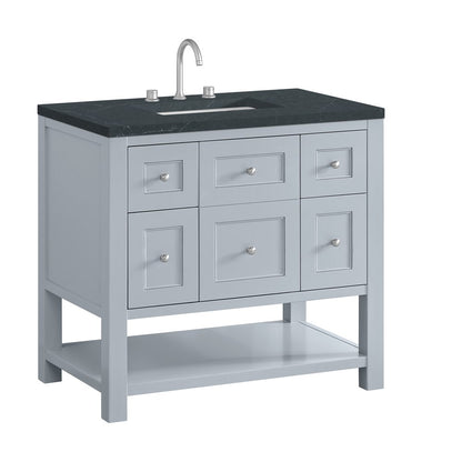 James Martin - Breckenridge 36" Single Vanity, Serenity Blue, w/ 3 CM Charcoal Soapstone Quartz Top - 330-V36-SRB-3CSP view 10