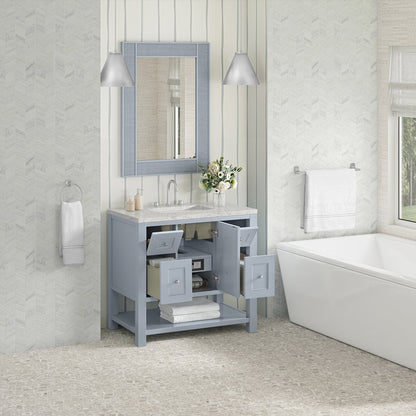 James Martin - Breckenridge 36" Single Vanity, Serenity Blue, w/ 3 CM Eternal Jasmine Pearl Quartz Top - 330-V36-SRB-3EJP view 5