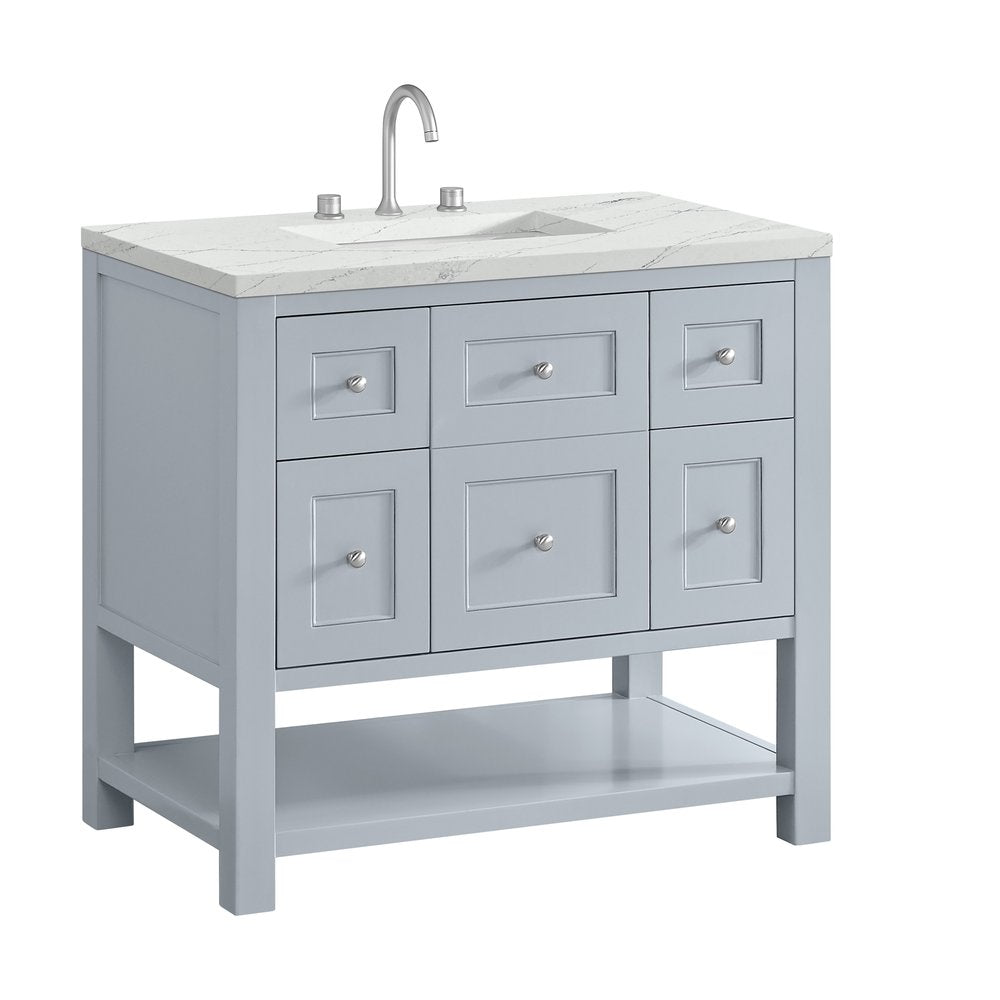 James Martin - Breckenridge 36" Single Vanity, Serenity Blue, w/ 3 CM Ethereal Noctis Quartz Top - 330-V36-SRB-3ENC view 10