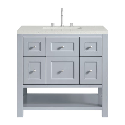 James Martin - Breckenridge 36" Single Vanity, Serenity Blue, w/ 3 CM Lime Delight Quartz Top - 330-V36-SRB-3LDL view 1