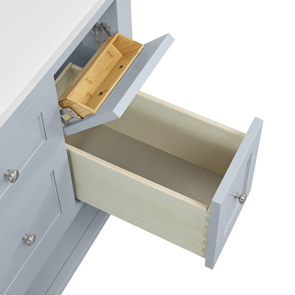 James Martin - Breckenridge 36" Single Vanity, Serenity Blue, w/ 3 CM Lime Delight Quartz Top - 330-V36-SRB-3LDL view 13