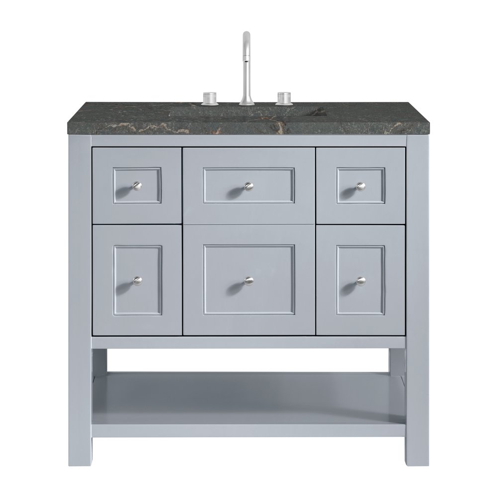 James Martin - Breckenridge 36" Single Vanity, Serenity Blue, w/ 3 CM Parisien Bleu Quartz Top - 330-V36-SRB-3PBL view 1