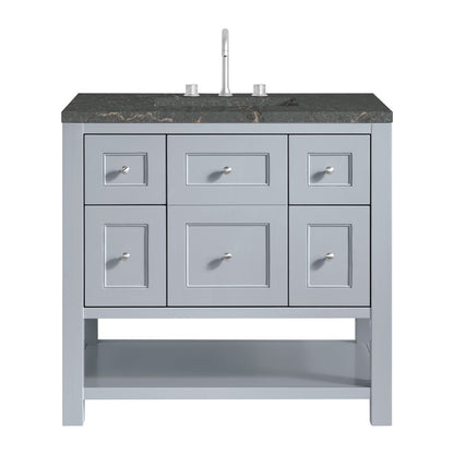 James Martin - Breckenridge 36" Single Vanity, Serenity Blue, w/ 3 CM Parisien Bleu Quartz Top - 330-V36-SRB-3PBL view 1